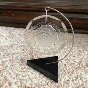 Henco Crystal Clear Decorations- St. Nick Santa Clause Hanging Ornament 1980